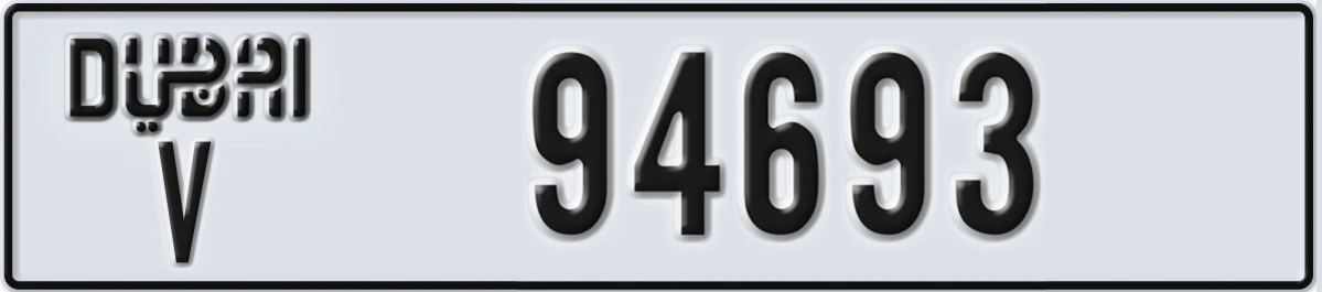 UAE License Plate Dubai V 94693