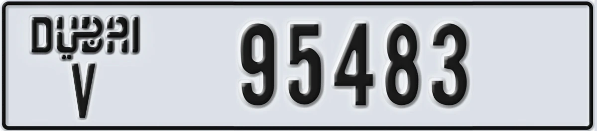 UAE License Plate Dubai V 95483