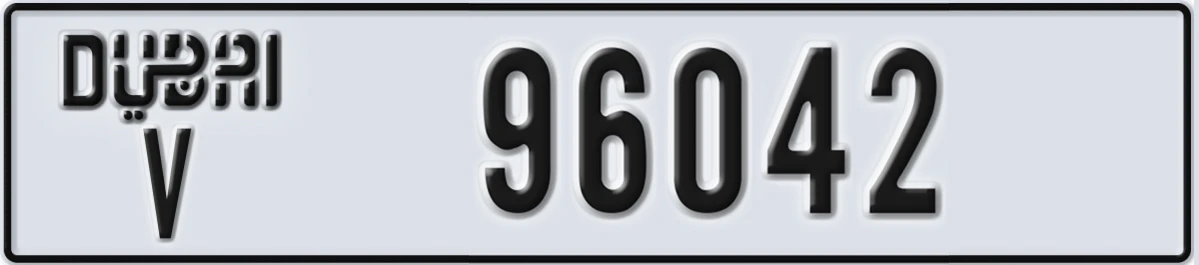 UAE License Plate Dubai V 96042