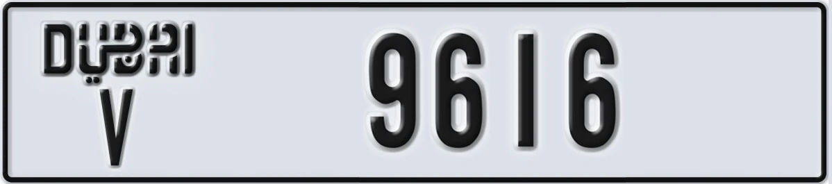 UAE License Plate Dubai V 9616