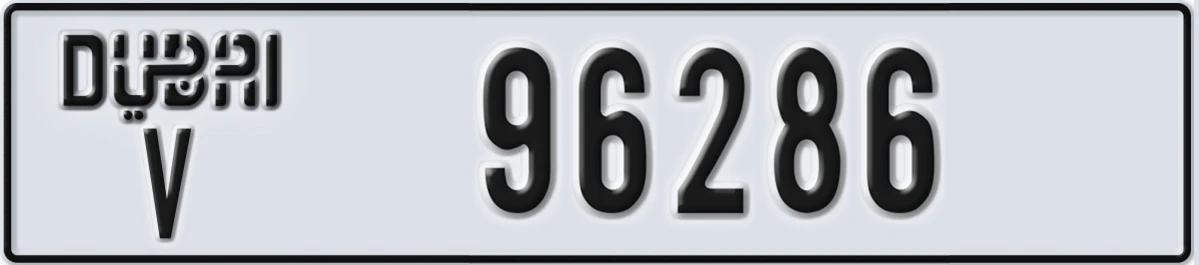 UAE License Plate Dubai V 96286