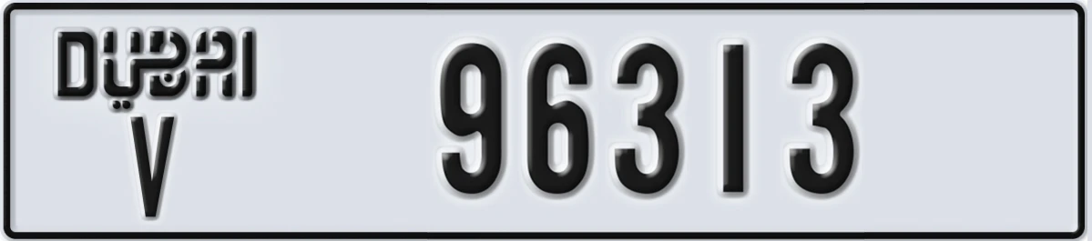 UAE License Plate Dubai V 96313