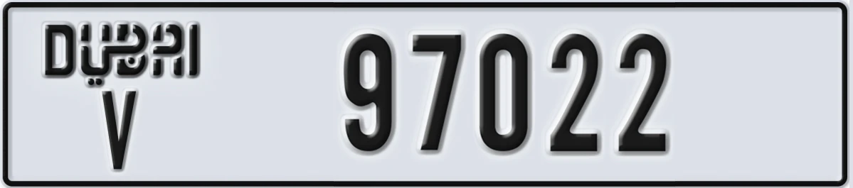 UAE License Plate Dubai V 97022