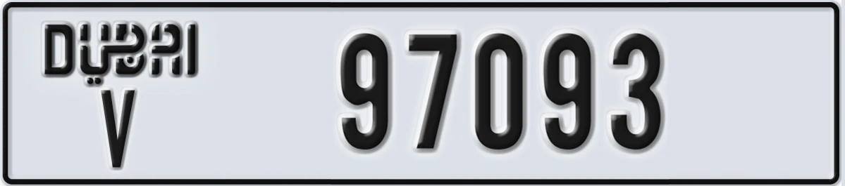 UAE License Plate Dubai V 97093