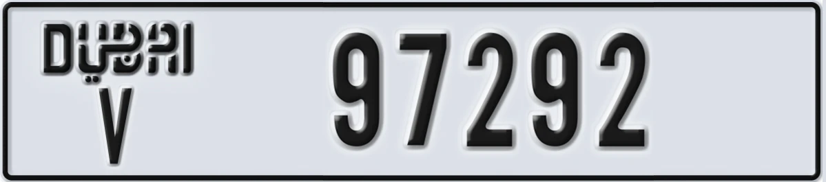 UAE License Plate Dubai V 97292