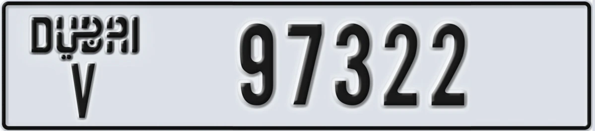 UAE License Plate Dubai V 97322
