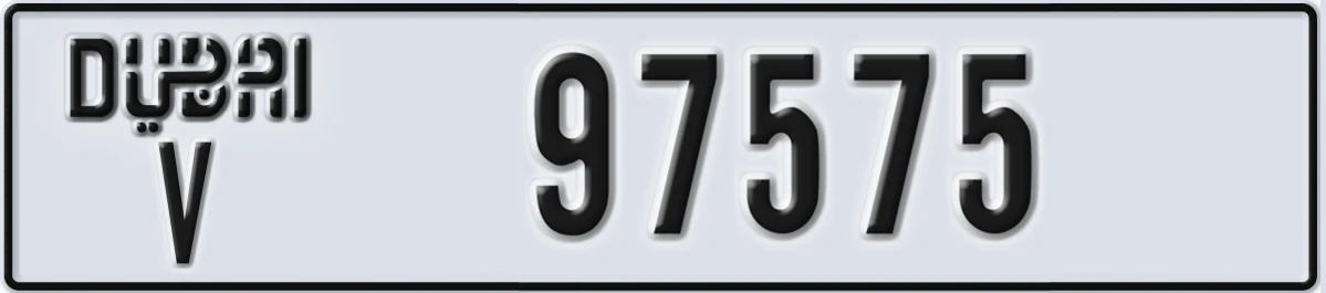 UAE License Plate Dubai V 97575