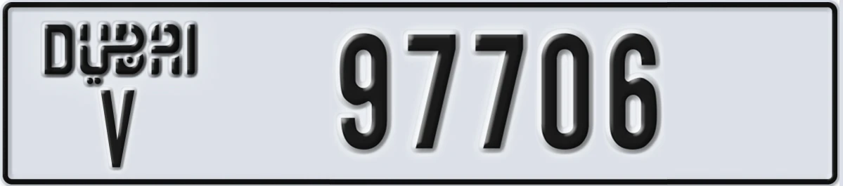 UAE License Plate Dubai V 97706