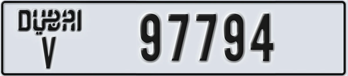 UAE License Plate Dubai V 97794