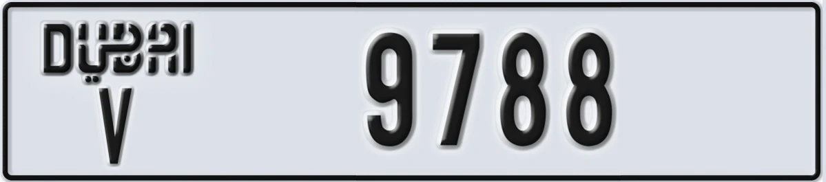 UAE License Plate Dubai V 9788