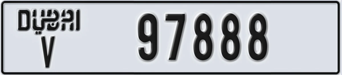 UAE License Plate Dubai V 97888
