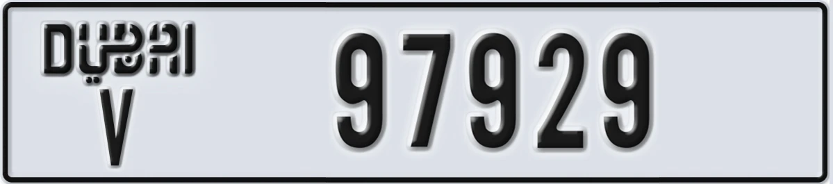 UAE License Plate Dubai V 97929