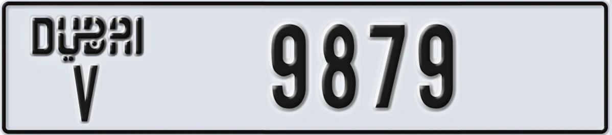 UAE License Plate Dubai V 9879