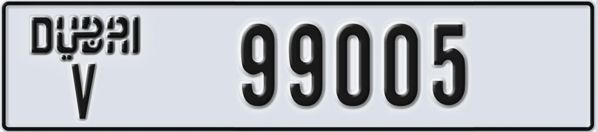 UAE License Plate Dubai V 99005