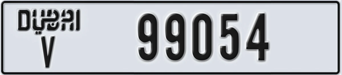 UAE License Plate Dubai V 99054
