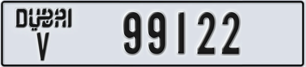 UAE License Plate Dubai V 99122