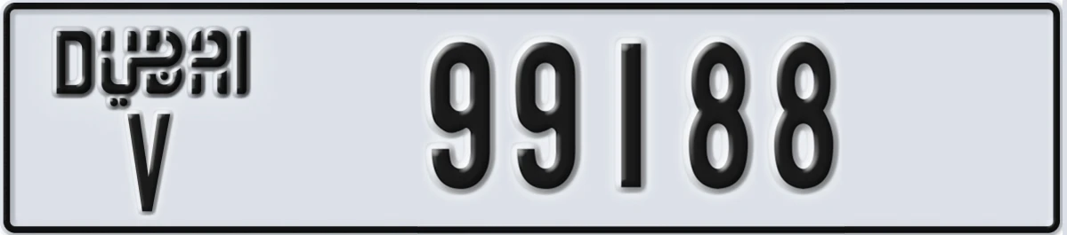 UAE License Plate Dubai V 99188