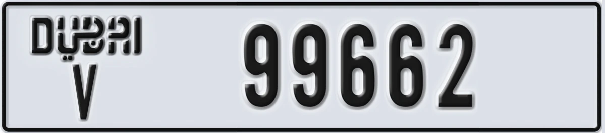 UAE License Plate Dubai V 99662
