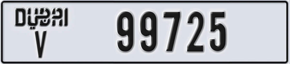UAE License Plate Dubai V 99725