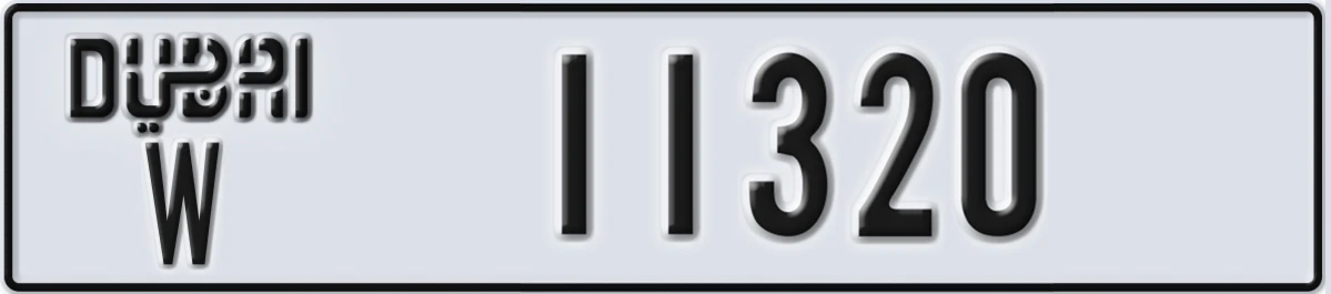 UAE License Plate Dubai W 11320