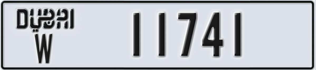 UAE License Plate Dubai W 11741