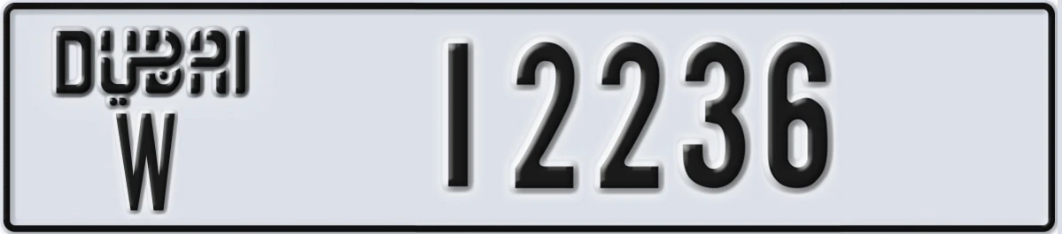 UAE License Plate Dubai W 12236