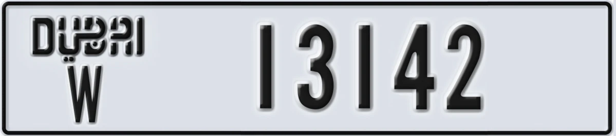 UAE License Plate Dubai W 13142