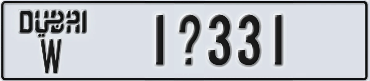 UAE License Plate Dubai W 1X331