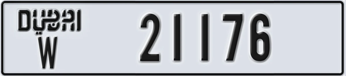 UAE License Plate Dubai W 21176