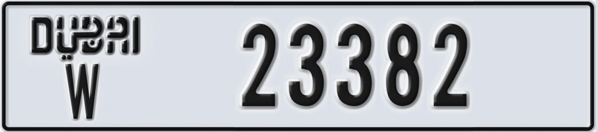 UAE License Plate Dubai W 23382