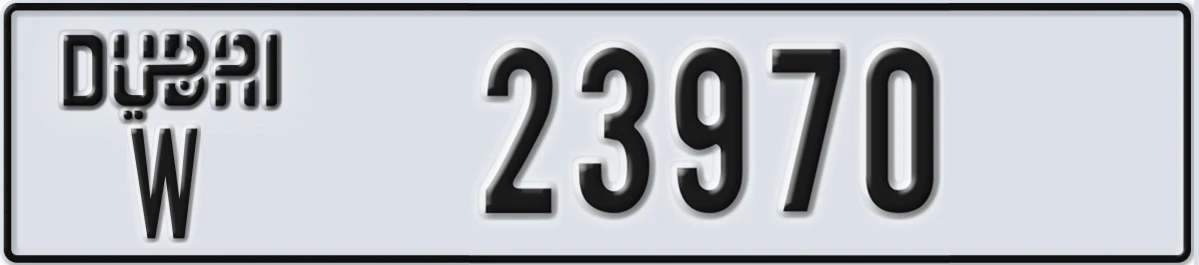 UAE License Plate Dubai W 23970