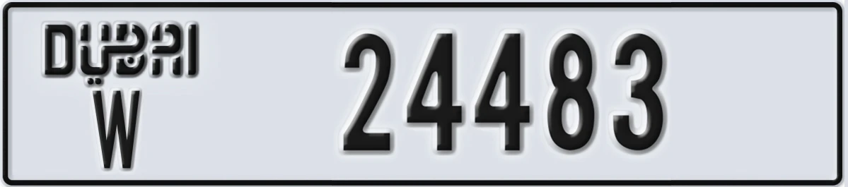 UAE License Plate Dubai W 24483