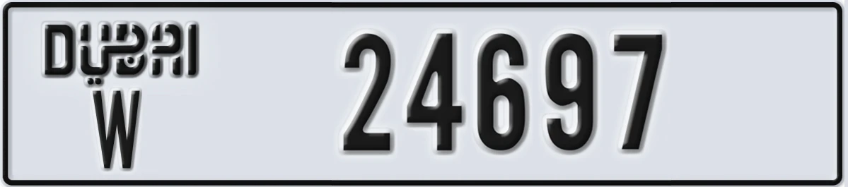 UAE License Plate Dubai W 24697