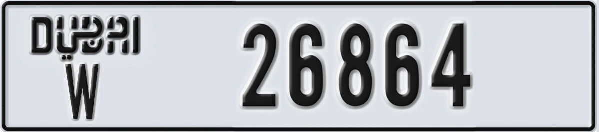UAE License Plate Dubai W 26864