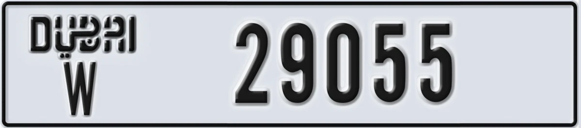 UAE License Plate Dubai W 29055