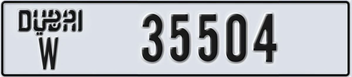 UAE License Plate Dubai W 35504