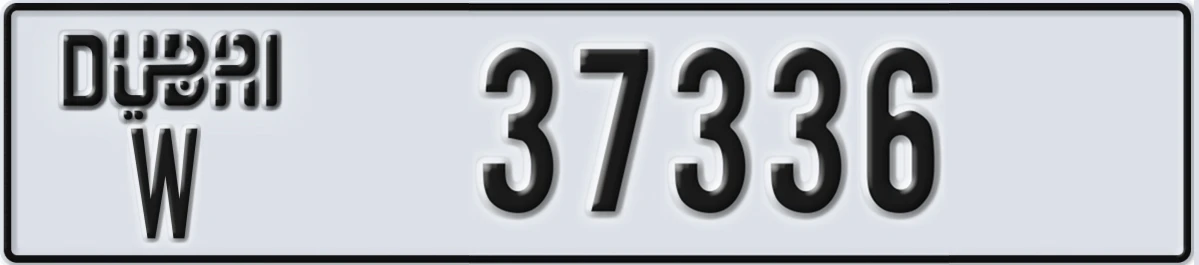 UAE License Plate Dubai W 37336