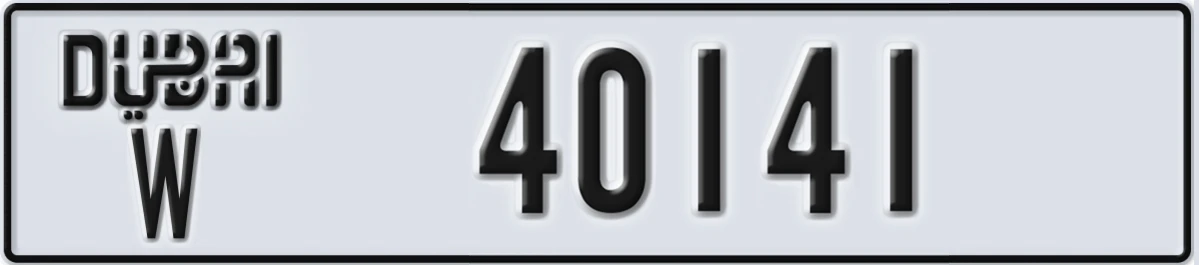 UAE License Plate Dubai W 40141