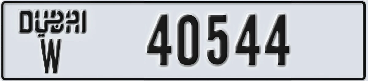 UAE License Plate Dubai W 40544