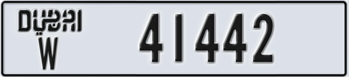 UAE License Plate Dubai W 41442