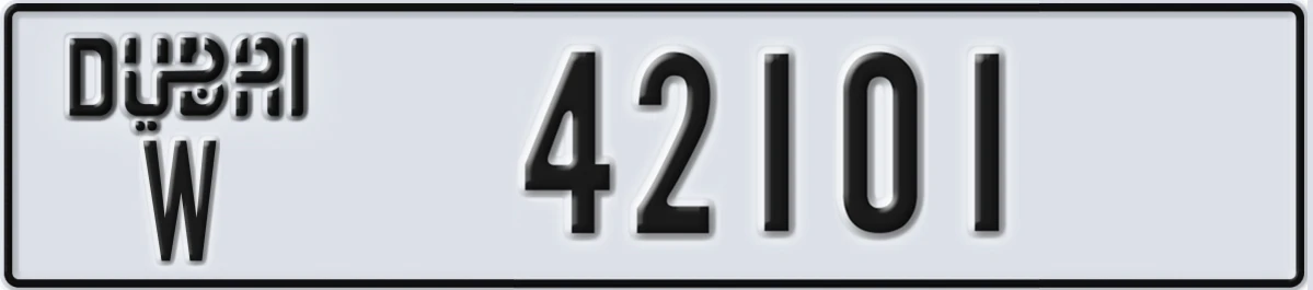 UAE License Plate Dubai W 42101