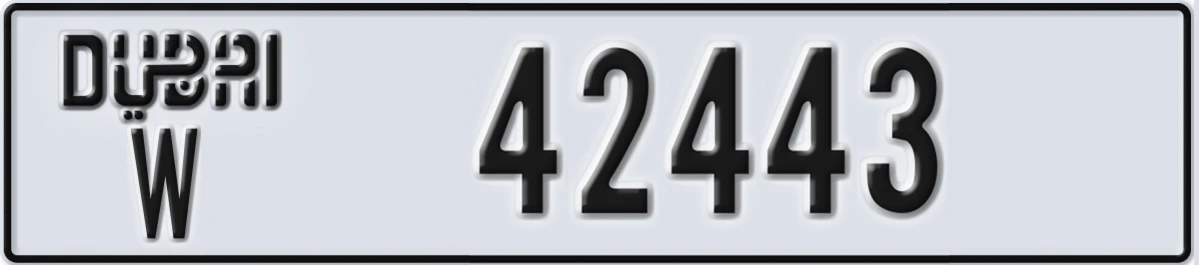 UAE License Plate Dubai W 42443