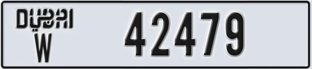 UAE License Plate Dubai W 42479