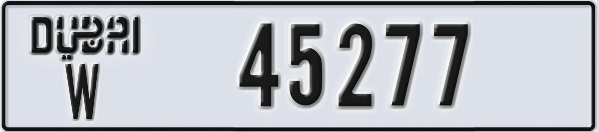 UAE License Plate Dubai W 45277