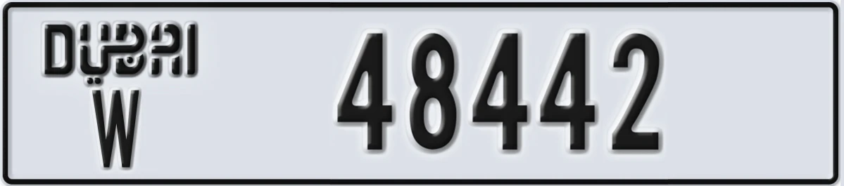 UAE License Plate Dubai W 48442