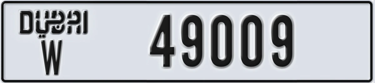UAE License Plate Dubai W 49009