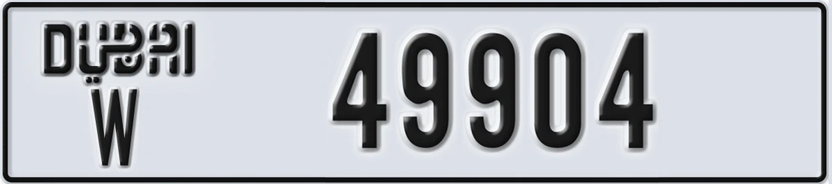 UAE License Plate Dubai W 49904