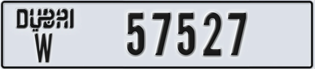 UAE License Plate Dubai W 57527