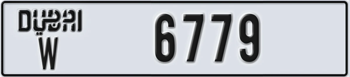 UAE License Plate Dubai W 6779
