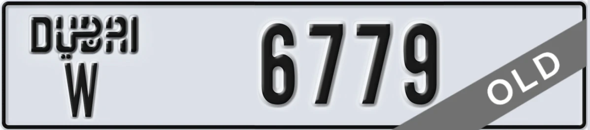 UAE License Plate Dubai W 6779
